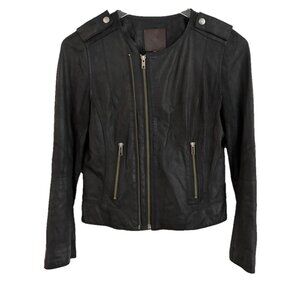 Joie Leather Fitted Moto Jacket Size Small